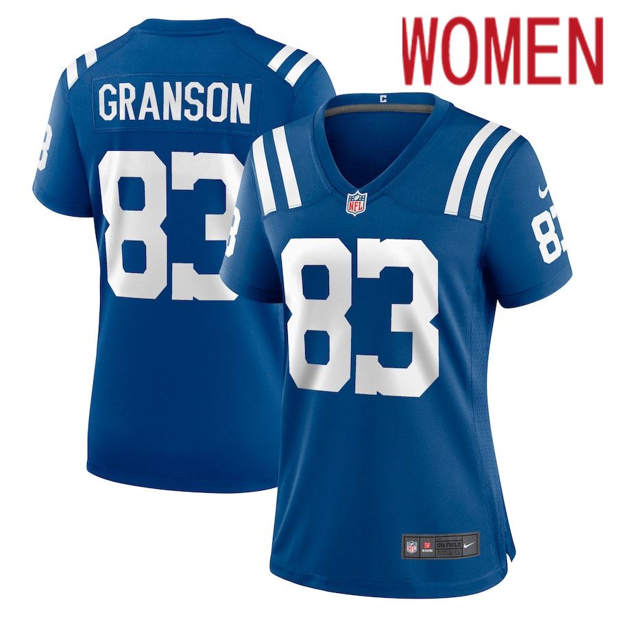 Women Indianapolis Colts #83 Kylen Granson Nike Royal Game NFL Jersey->women nfl jersey->Women Jersey